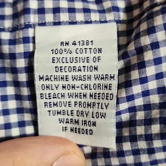 Men's Ralph Lauren Checkered Button Down Shirt, Blue/White, Size XL, Pre-Owned - Picture 10 of 10